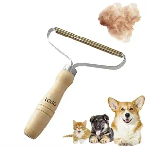 Carpet Pet Pet Hair Remover Brush With Wooden Handle