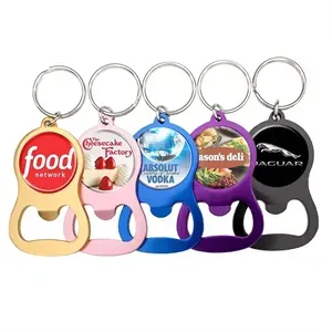 Metal Round Bottle Opener Keychain