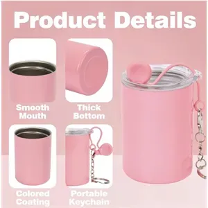 Mini Tumbler Shot Glass with Straw, Lids, Birthday Gifts