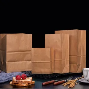 Oil-proof Food Grade Kraft Paper Bagde Kraft Paper Bag