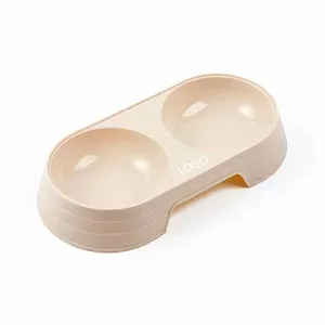 Plastic Double Pet Bowls For Feed And Drink Water