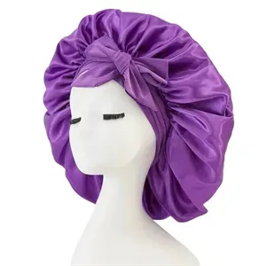 Simulated silk beauty hair care wide brimmed headscarf night