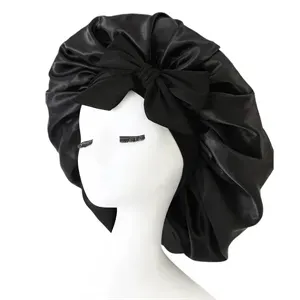 Simulated silk beauty hair care wide brimmed headscarf night