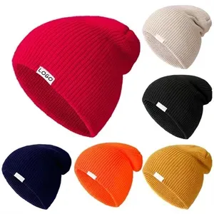 Warm knitted hat for autumn and winter