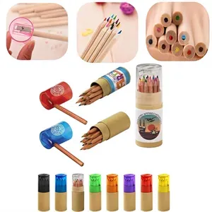 12 Colored Pencil Set in Tube w/Sharpener