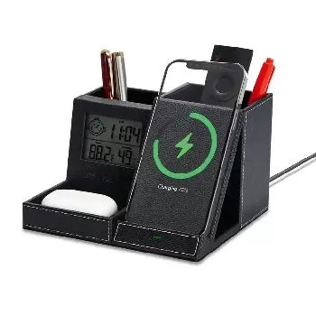 Multifunction wireless charger and pen holder