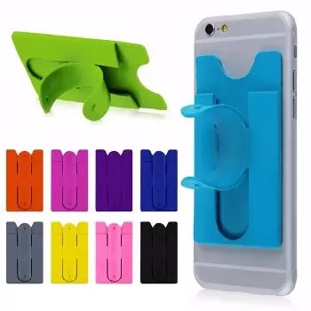 Silicone Phone Wallet w/Stand