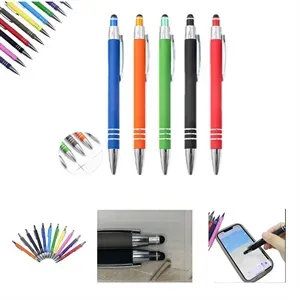 2-In-1 Charged Capacitive Rubber Ballpoint Pen
