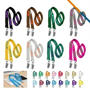 3/4" Custom Open Ended Polyester Lanyard w/ Badge Holder