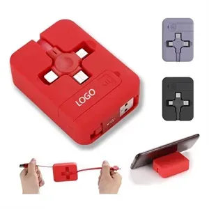 4 In 1 Multiple Retractable Charging Cable With Phone Stand