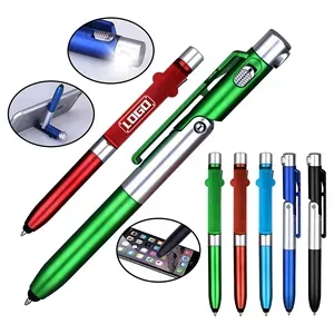 4-in-1 Multfuction Folding Ballpoint Pen Stylus With LED Lig