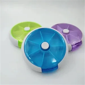 7 DAYS Round Rotating Pill Box