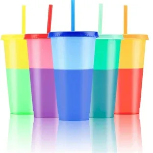 Color Changing Cups Tumblers with Lids Straws