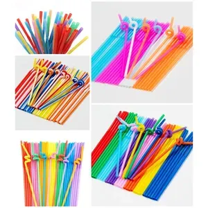 Disposable color art bendable straw