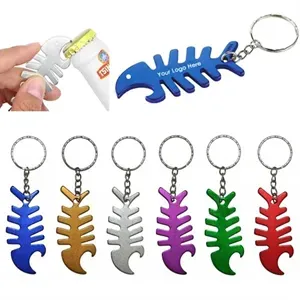Fish Bone Shaped Metal Bottle Opener with Key Holder