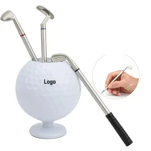 Golf Desktop Gift Ball Pen Holder