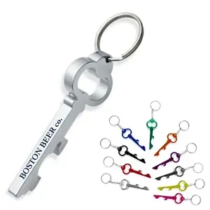 Key Shaped Aluminum Bottle Opener w/ Key Chain