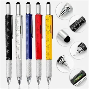 Metal 6-in-1 multifunctional pen