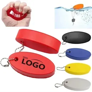 Oval PU Float Keychain