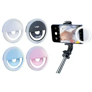 Selfie Ring Light Clip-on Phone Girl Makes up