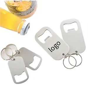 Stainless Steel Flat Bottle Opener Keychain