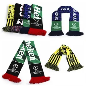 World Cup Sport Jacquard Knit Scarf With Tassel